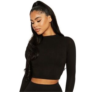 Naked Wardrobe NW Long Sleeve Crop Top